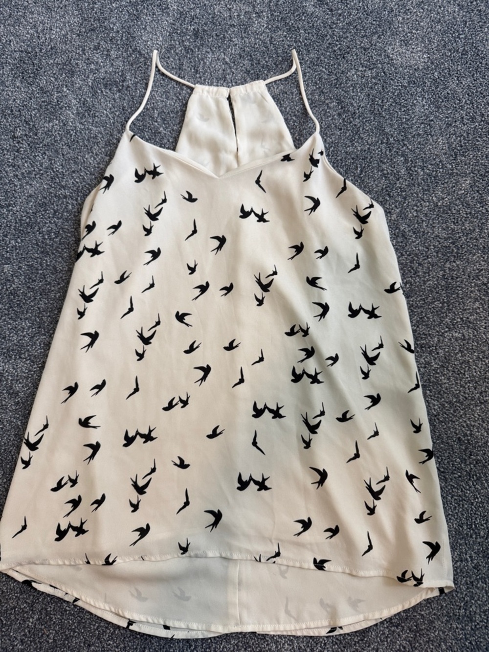 Women’s Express Ivory Bird Print Halter Tank Top